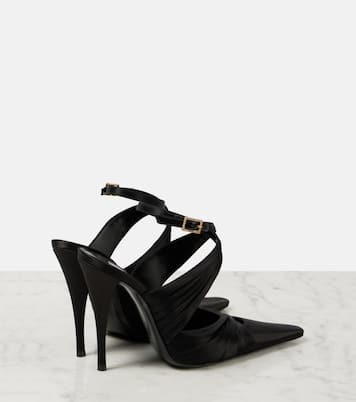 Pumps slingback Véronique 110 in raso | Saint Laurent
