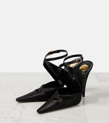 Pumps slingback Véronique 110 in raso | Saint Laurent