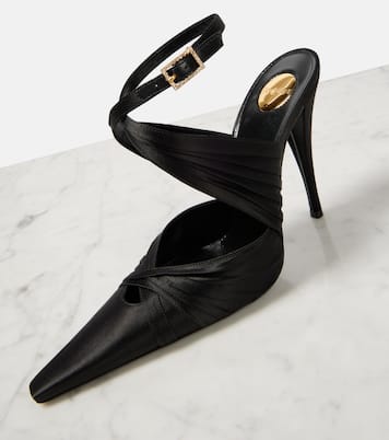 Pumps slingback Véronique 110 in raso | Saint Laurent
