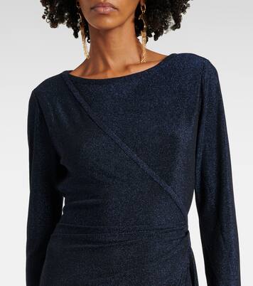 Simona lamé wrap dress | Diane von Furstenberg