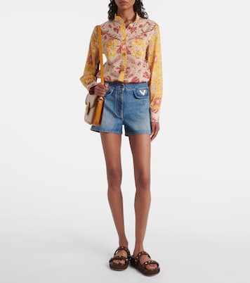 Rockstud Torchon leather-trimmed sandals | Valentino Garavani