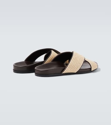 Sandali Chiltern in rafia con pelle | Manolo Blahnik