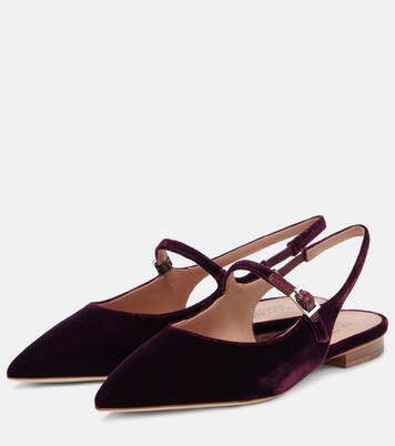 Karla velvet slingback flats | Malone Souliers
