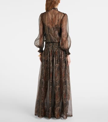 Paisley silk-blend crepon maxi dress | Saint Laurent