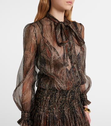 Paisley silk-blend crepon maxi dress | Saint Laurent