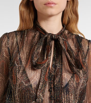 Paisley silk-blend crepon maxi dress | Saint Laurent