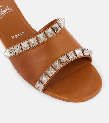 Mules Pyramule 30 de piel con púas | Christian Louboutin