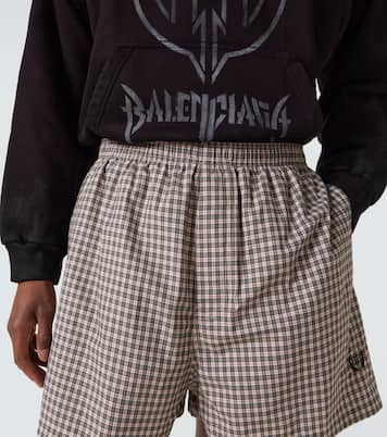 Checked cotton shorts | Balenciaga