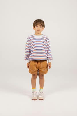 Striped cotton terry sweatshirt | Tinycottons