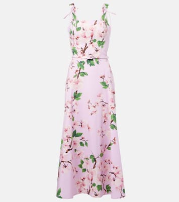 Floral cotton-blend midi dress | Oscar de la Renta
