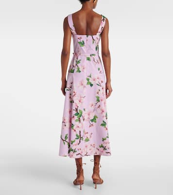 Floral cotton-blend midi dress | Oscar de la Renta