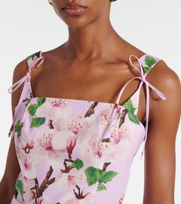 Floral cotton-blend midi dress | Oscar de la Renta