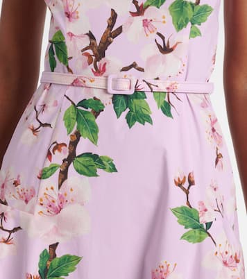 Floral cotton-blend midi dress | Oscar de la Renta