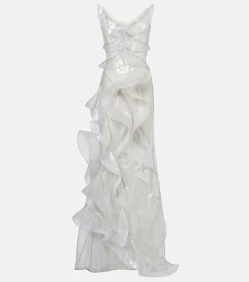 Refraction sequined ruffled gown | Maticevski