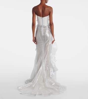 Refraction sequined ruffled gown | Maticevski