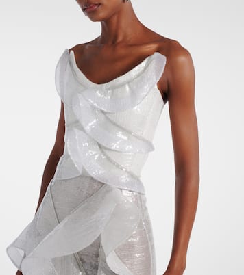 Refraction sequined ruffled gown | Maticevski