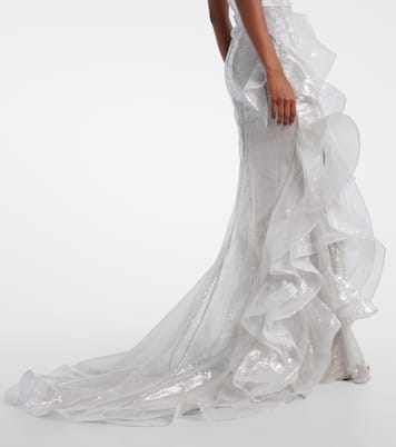 Refraction sequined ruffled gown | Maticevski