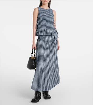 High-Rise-Maxirock aus einem Baumwollgemisch | Ganni