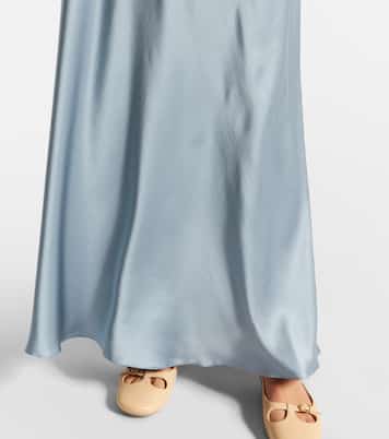 Maxikleid aus Seidensatin mit Spitze | Chloé