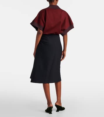 Embellished draped wool midi skirt | Dries Van Noten