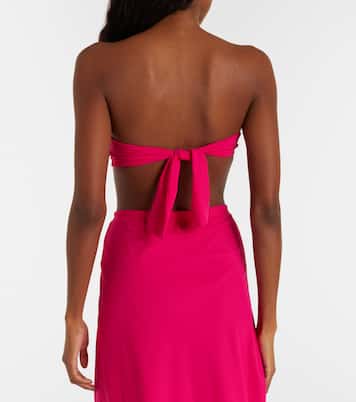 Tess floral-appliqué bikini top | Karla Colletto