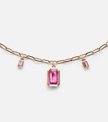 Gargantilla de oro rosa de 18 ct (750/1000) con zafiros | Shay Jewelry