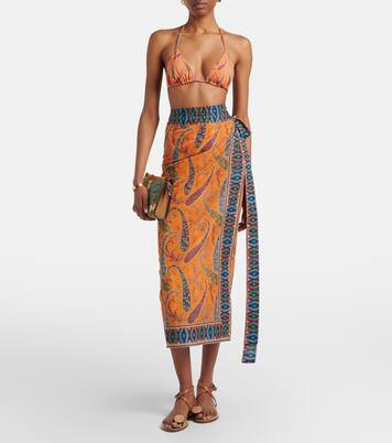 Falda midi de algodón con paisley | Etro