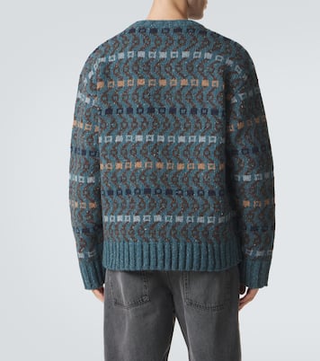 Pull en laine mélangée en intarsia et à logo | Loewe