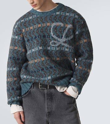 Pull en laine mélangée en intarsia et à logo | Loewe