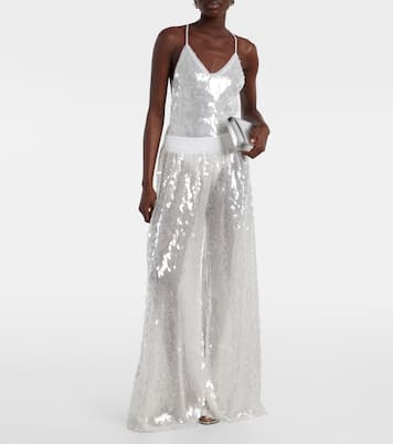 Body Fara de malla semi-transparente con lentejuelas | Norma Kamali