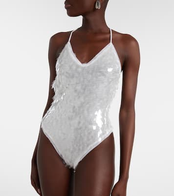 Body Fara de malla semi-transparente con lentejuelas | Norma Kamali