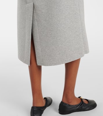 Ruffled cotton-blend midi skirt | Plan C