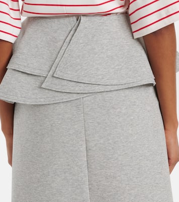 Ruffled cotton-blend midi skirt | Plan C