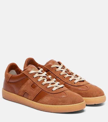 Cool suede-trimmed leather sneakers | Hogan