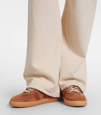 Cool suede-trimmed leather sneakers | Hogan