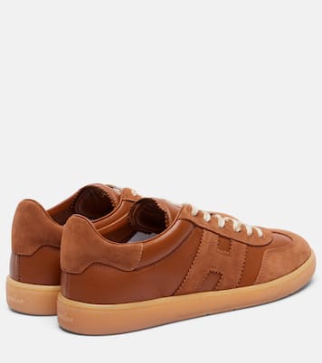 Cool suede-trimmed leather sneakers | Hogan