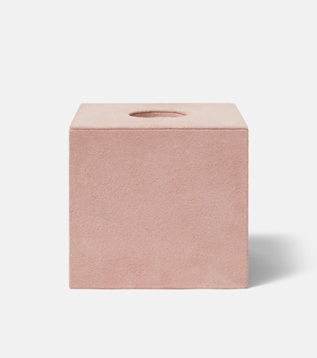 Niez Cube suede and wooden tissue box | Michaël Verheyden