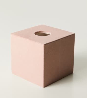 Niez Cube suede and wooden tissue box | Michaël Verheyden