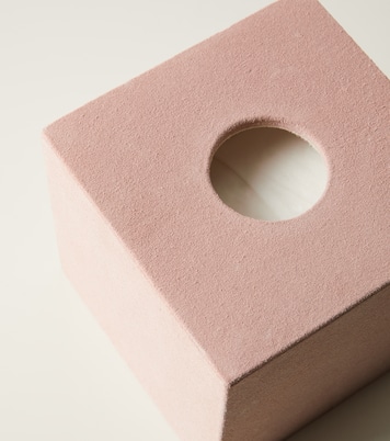 Niez Cube suede and wooden tissue box | Michaël Verheyden