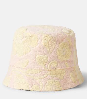 Floral cotton-blend terry bucket hat | Chloé Kids