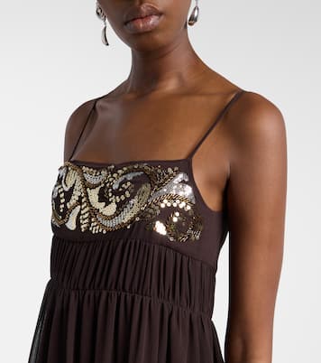 Sequined chiffon maxi dress | Xu Zhi