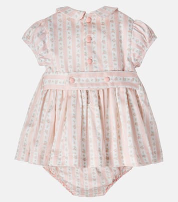 Bebé - set de vestido y braga Lana de algodón floral | La Coqueta