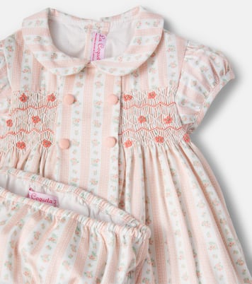 Bebé - set de vestido y braga Lana de algodón floral | La Coqueta