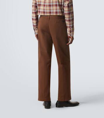 Cropped cotton gabardine slim pants | Prada