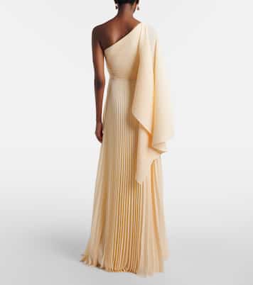 Maci pleated one-shoulder gown | Solace London