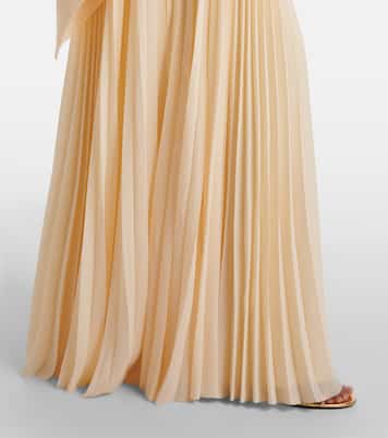 Maci pleated one-shoulder gown | Solace London