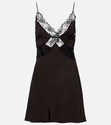 Lace-trimmed silk minidress | SIR