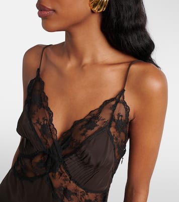 Lace-trimmed silk minidress | SIR