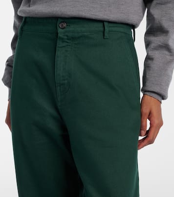 Cotton gabardine straight pants | Miu Miu