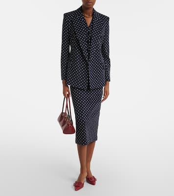 Blazer cruzado de jersey con lunares | Max Mara